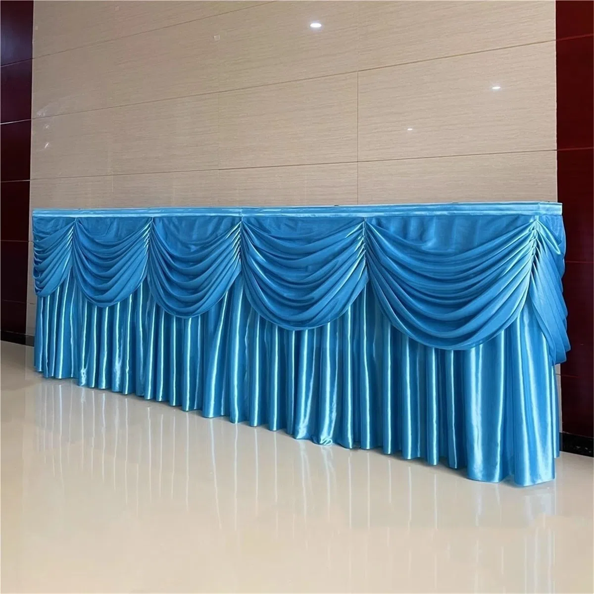 Faldas de Mesa Faldón de Mesa de Seda Helada de 10 pies de Largo, Tela de Seda Helada Transparente, faldón de Mesa for decoración de Bodas, Fiestas y Eventos(Lavender)