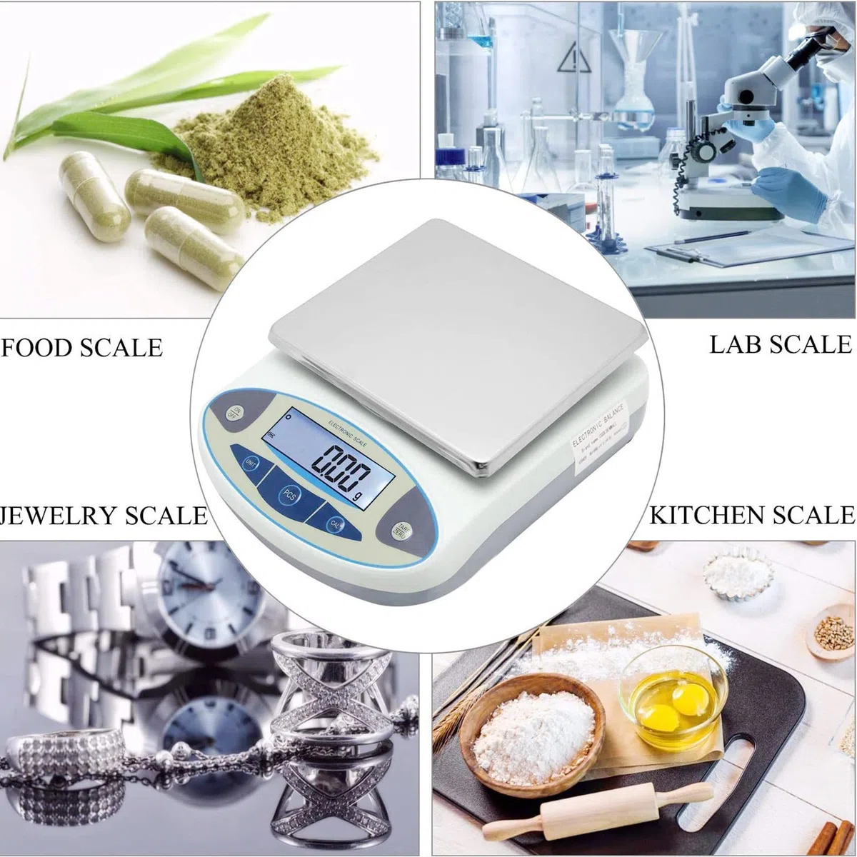 Balanza Analítica De Laboratorio De Alta Precisión De 0,001 G, Balanza Científica Electrónica Precisa, Balanza Digital De Precisión para Joyería con Parabrisas,
