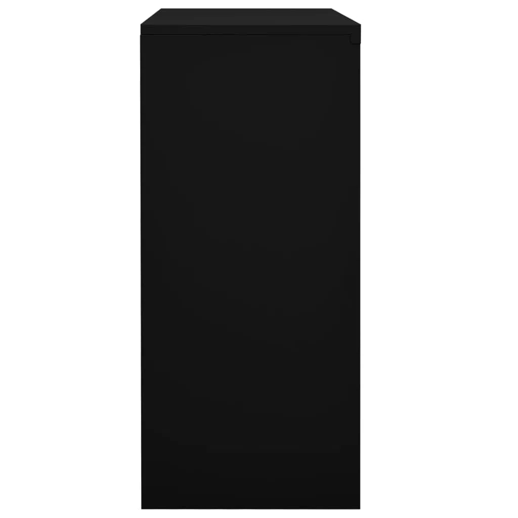 Armario de metal, armario para oficina, puerta corredera, puertas correderas, muebles de oficina, armarios con llave, armario multiusos de acero negro, 90 x 40 x 90 cm