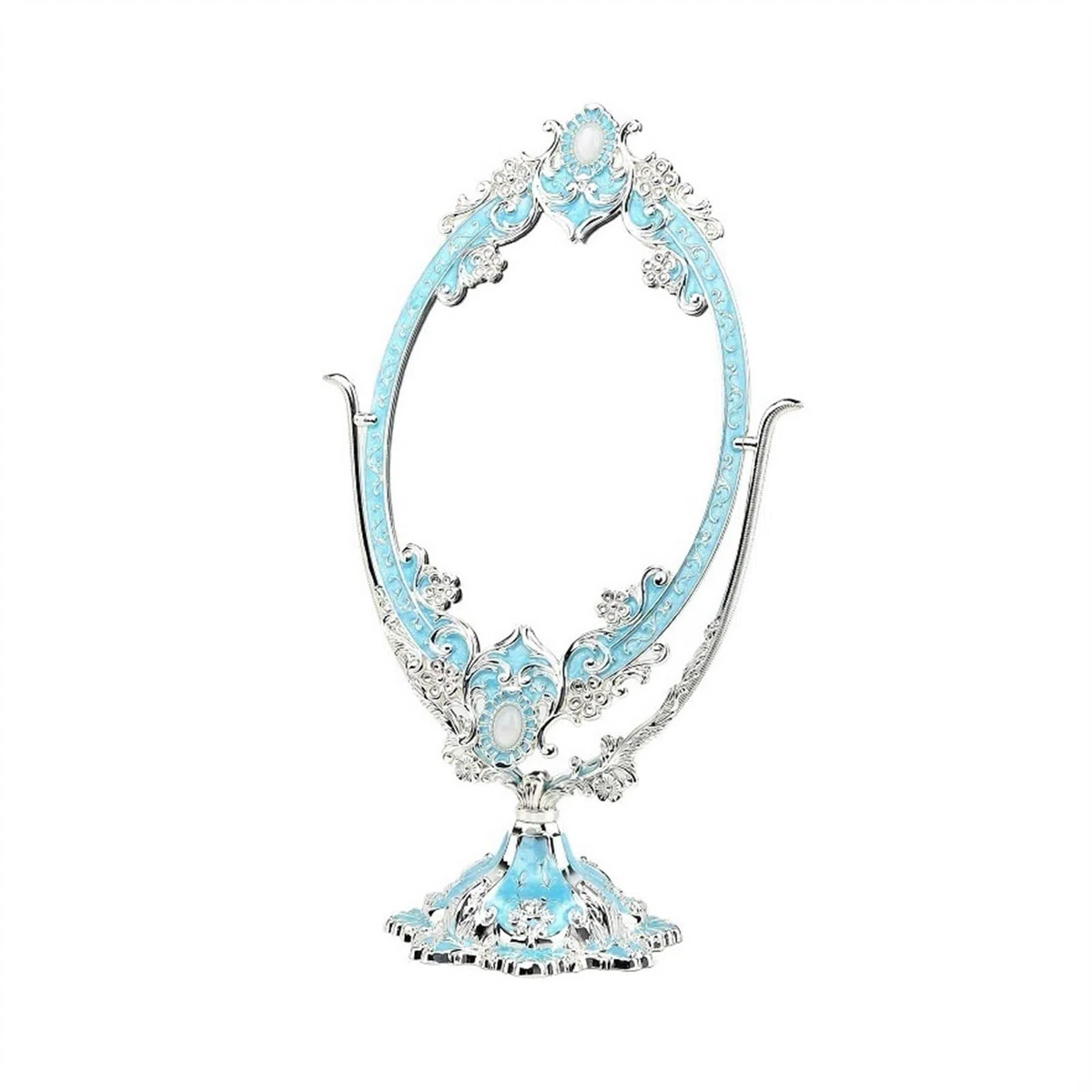 Espejo de mesa, Espejo de maquillaje grande doble cara escritorio(Blue)
