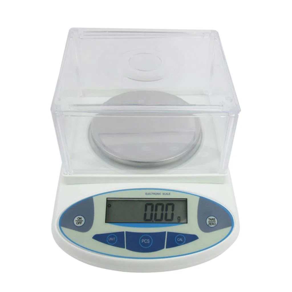 Balanza electrónica Digital de Alta precisión para Laboratorio, balanza científica LCD para pesaje analítico con Protector contra el Viento, Ideal para joyería.,300g/0.01g