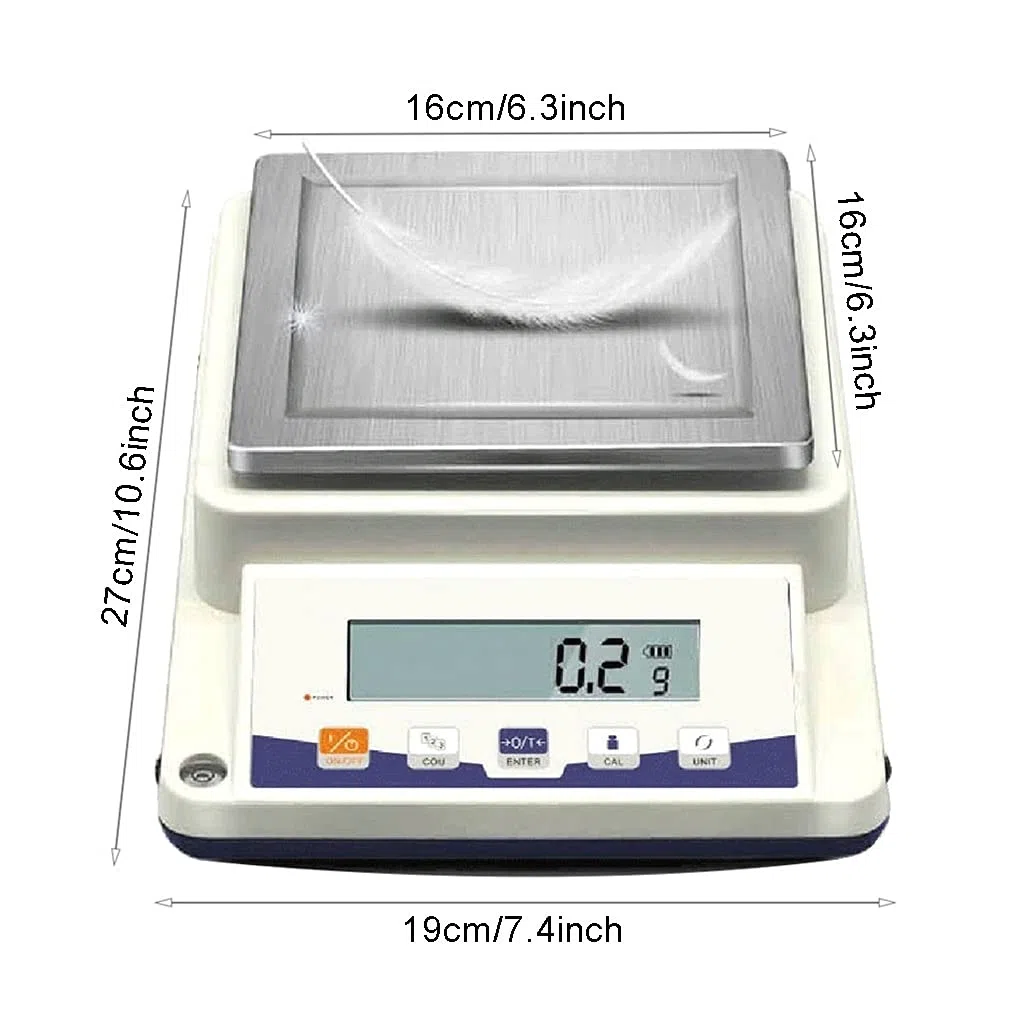 MRKU Báscula Digital de Alta precisión, balanza electrónica analítica de Laboratorio, balanza de Cocina, balanza para Joyas, balanza para Oro, Pantalla LCD