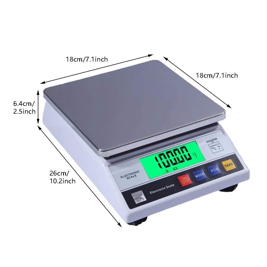 Balanza Digital para joyería, Oro, Laboratorio, balanza analítica, pesaje y conteo de precisión, Cocina científica, Gramos con Peso de calibración, 6 kg/0,1 g,6kg/0.1g
