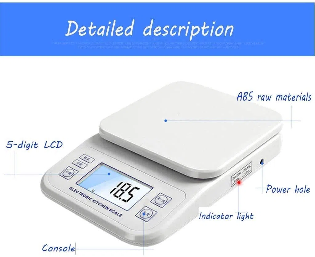 Balanza electrónica de Cocina, balanza de precisión Digital, balanza de Bolsillo Multifuncional para Alimentos y joyería, Color Blanco (1 kg/0,1 g) y Blanco (5 kg/1 g).,White-5kg/1g