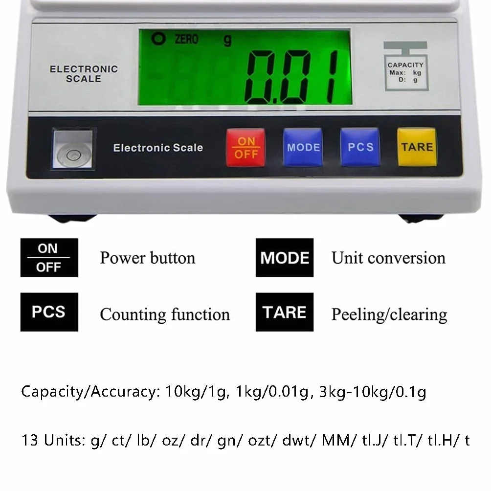 Balanza Digital para joyería, Oro, Laboratorio, balanza analítica, pesaje y conteo de precisión, Cocina científica, Gramos con Peso de calibración, 6 kg/0,1 g,6kg/0.1g