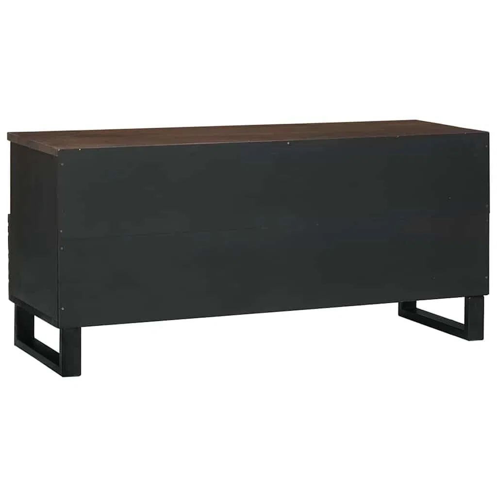 Mueble TV nogal, 100 x 33 x 46 cm, material de madera, montaje en pared, 5 estantes, mueble moderno para TV, diseño de ahorro de espacio, para salón, dormitorio, oficina