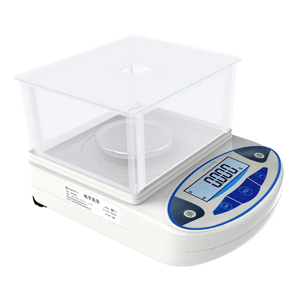Balanza electrónica Digital de Alta precisión para Laboratorio, balanza científica LCD para pesaje analítico con Protector contra el Viento, Ideal para joyería.,300g/0.01g