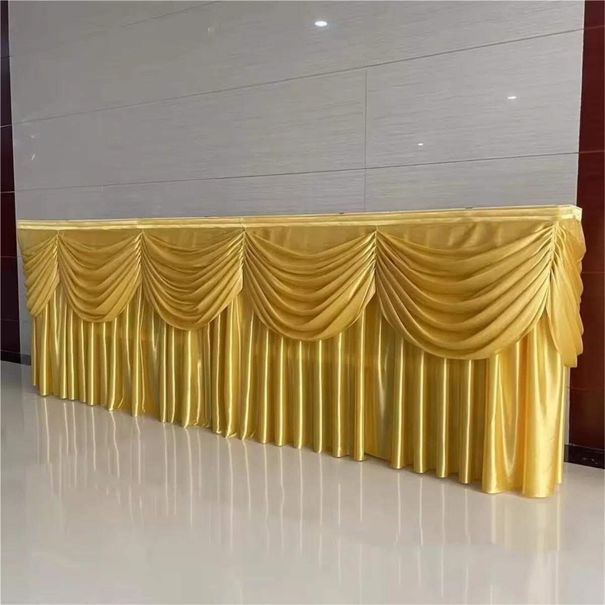 Faldas de Mesa Faldón de Mesa de Seda Helada de 10 pies de Largo, Tela de Seda Helada Transparente, faldón de Mesa for decoración de Bodas, Fiestas y Eventos(Lavender)
