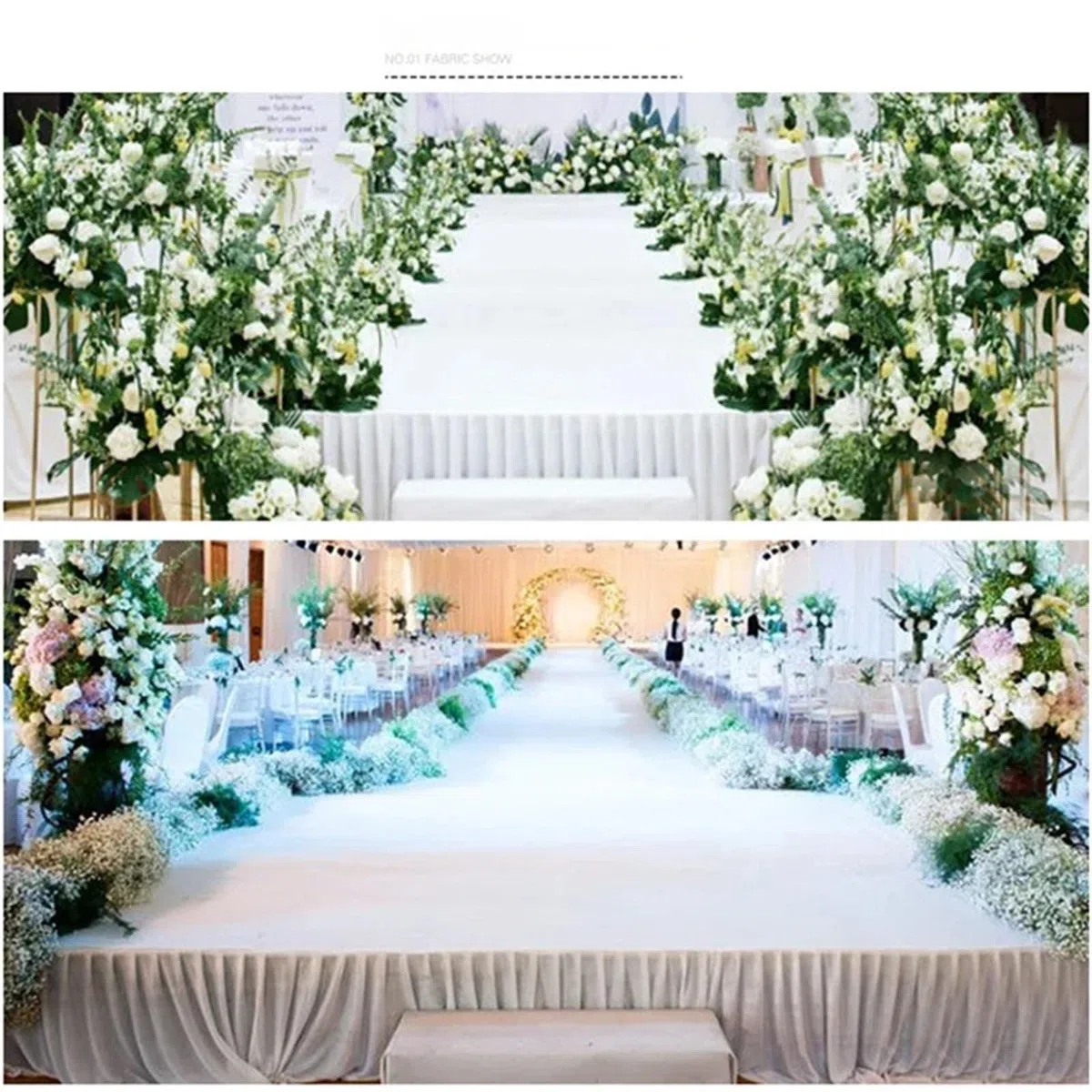 ApuaVireo&Co Faldones plisados para mesa de fiesta, telón de fondo de boda, para cumpleaños, banquetes, escenarios, eventos, fiestas (champán, 35 cm de alto x 300 cm de largo)