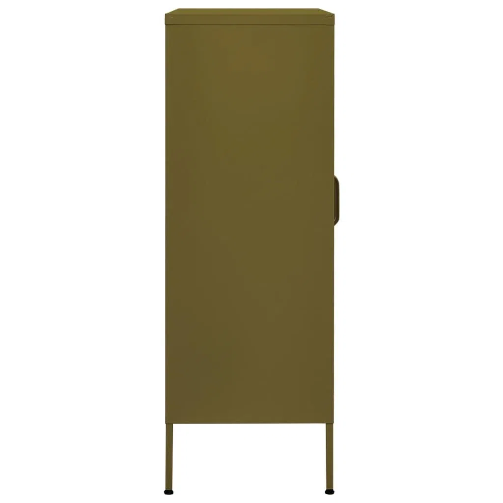 Armario Metalico, Armario de Oficina, Armario Industrial, Armario Multiusos, Armario de Almacenamiento Acero Verde Oliva 80x35x101,5 cm